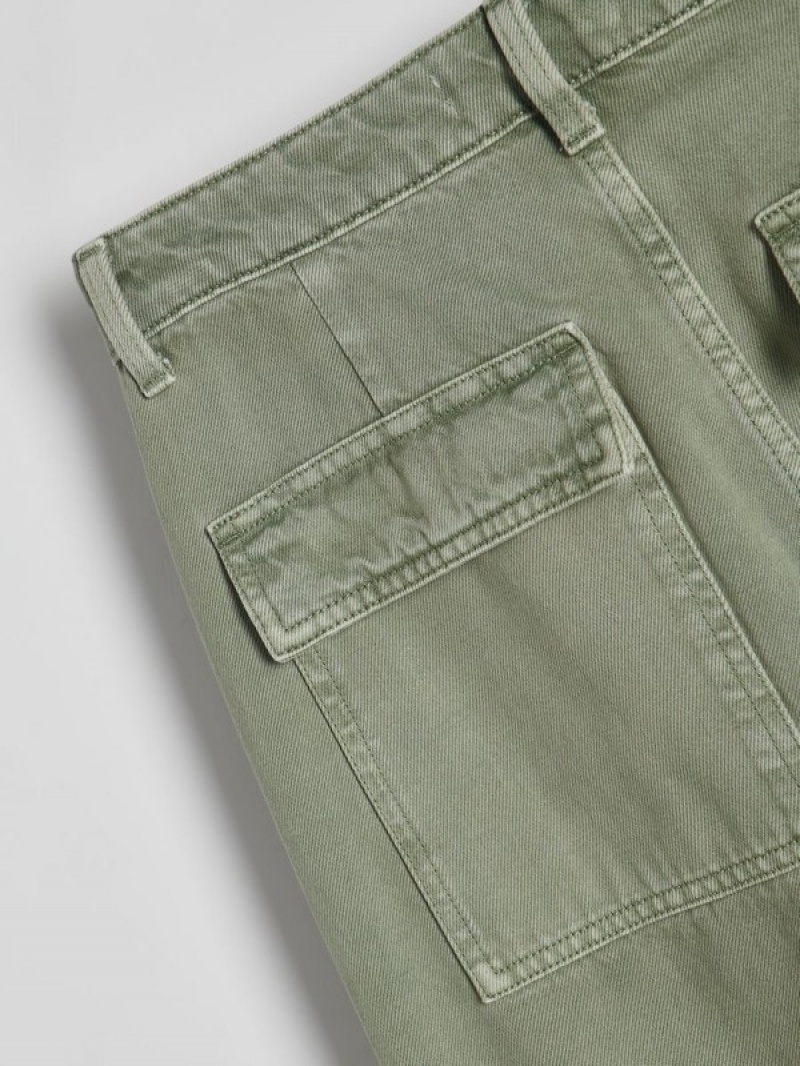 Green Women's Reserved Wide Leg Cargo Jeans | 89172LPRU