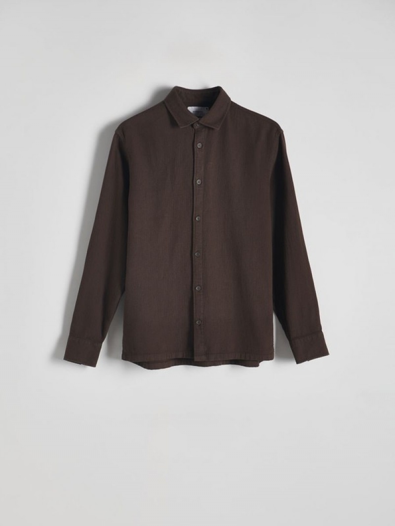 Grey Men's Reserved Boxy Shirts | 45726YNDH