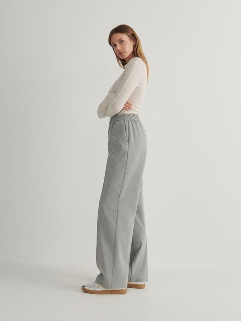 Grey Women's Reserved Pressed Crease Trousers | 47153NYQX