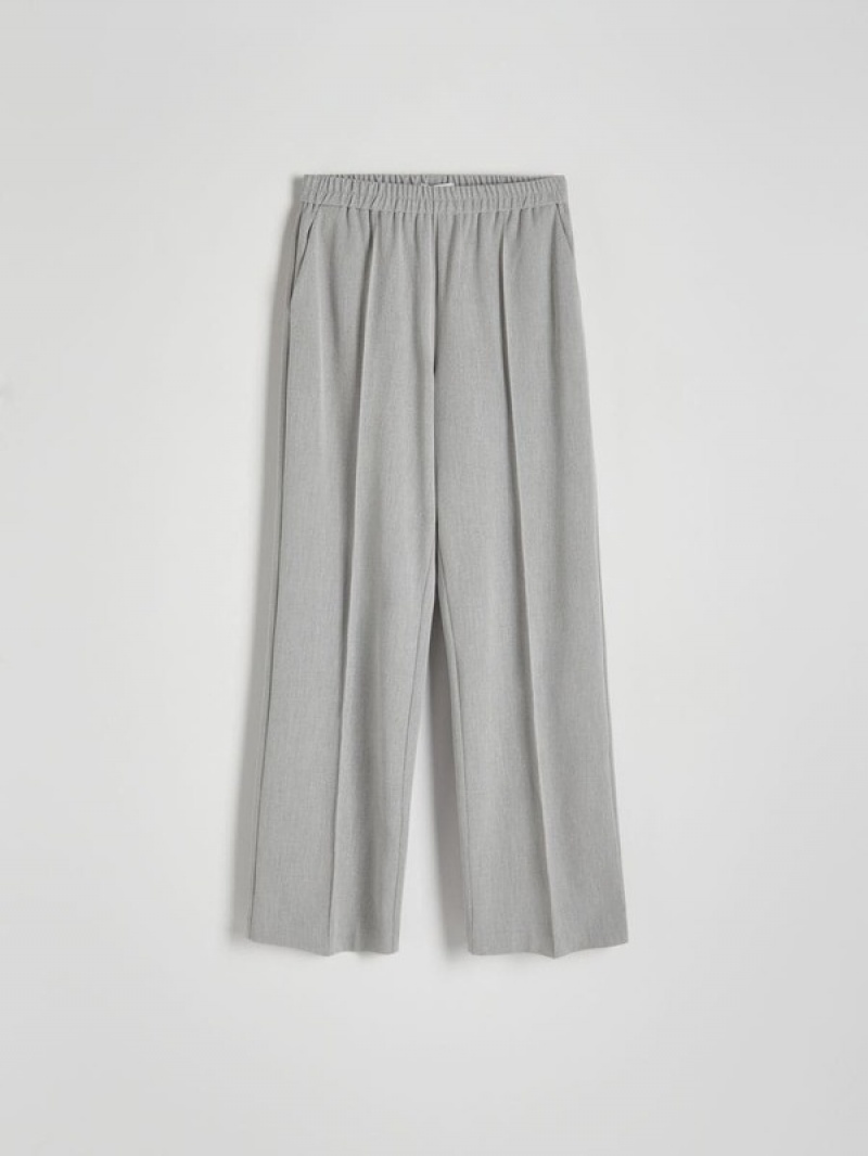 Grey Women's Reserved Pressed Crease Trousers | 47153NYQX