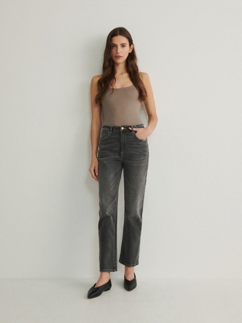 Grey Women's Reserved Straight Jeans | 21370EBGL