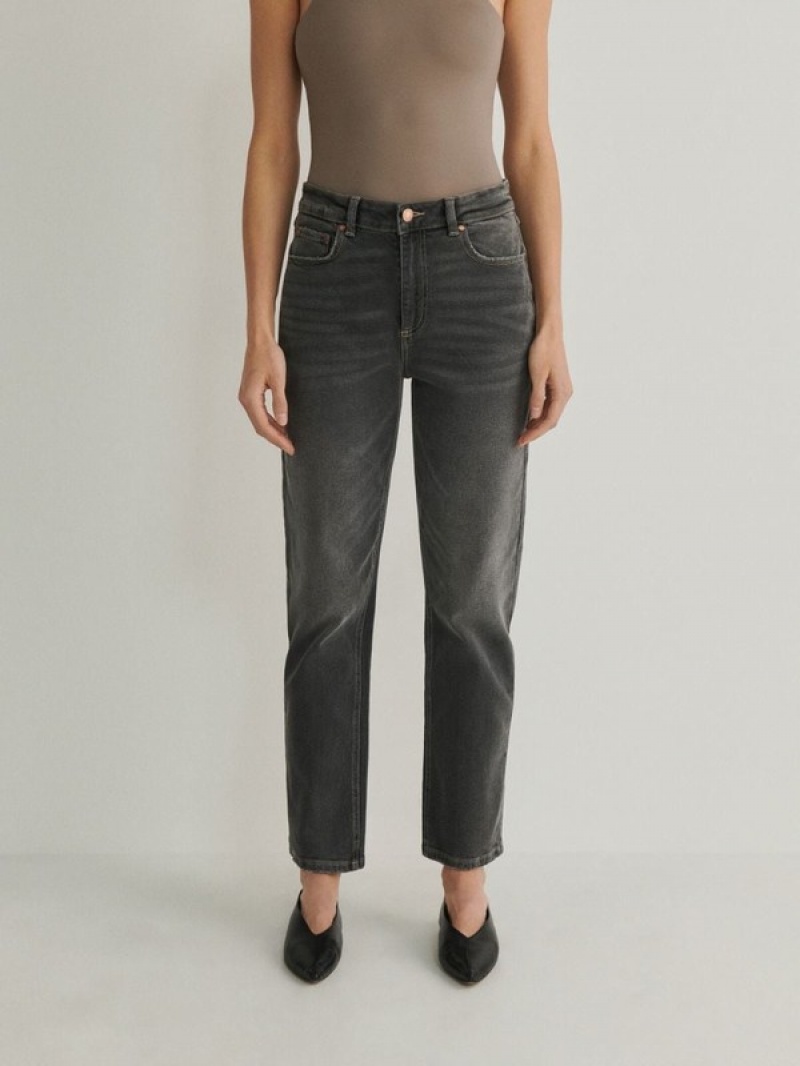 Grey Women's Reserved Straight Jeans | 21370EBGL