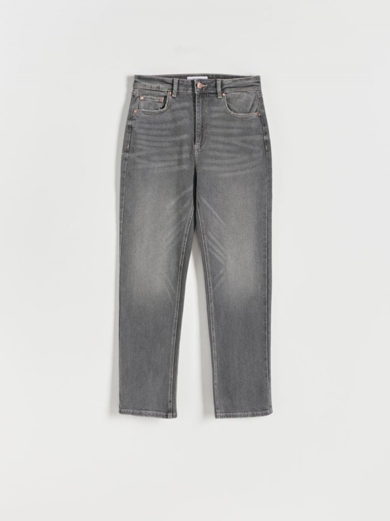 Grey Women's Reserved Straight Jeans | 21370EBGL