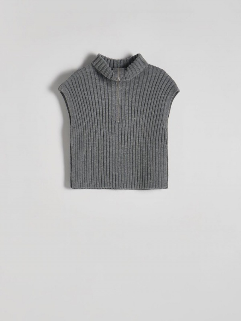 Grey Women's Reserved Waistwool Sweaters | 61027FGPJ