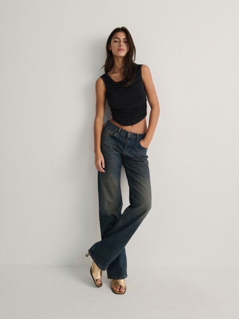 Grey Women's Reserved Wide Leg Jeans | 14083AVTS