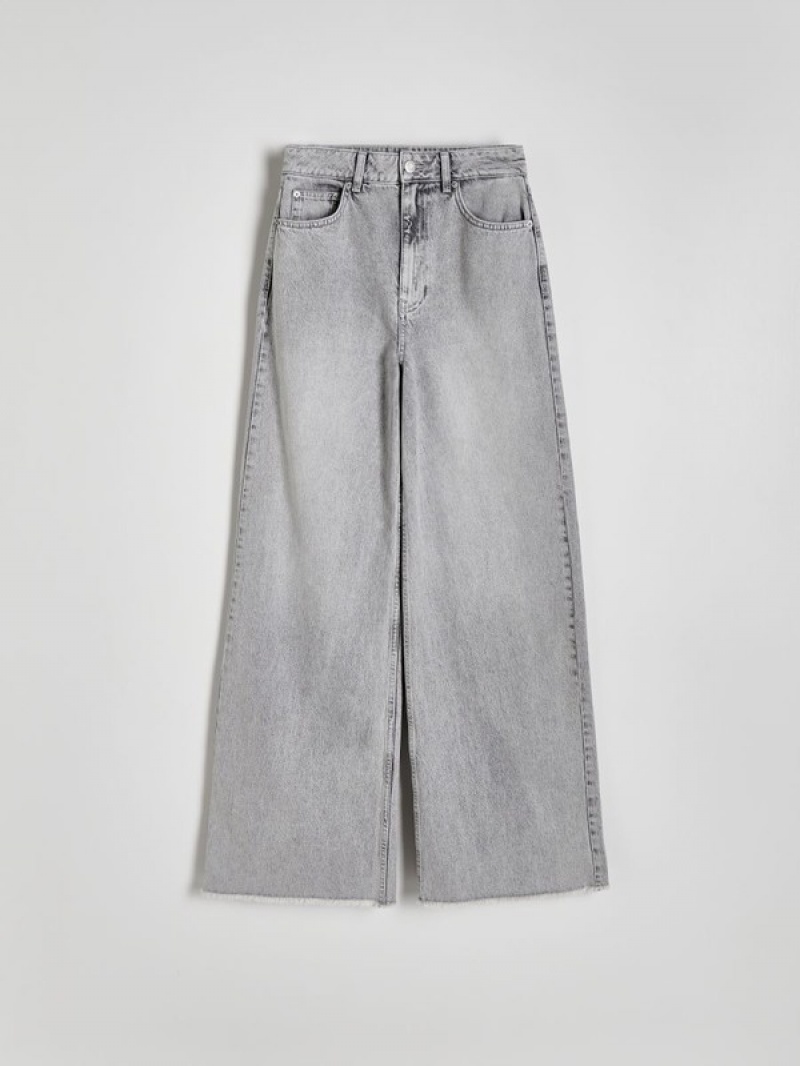 Grey Women's Reserved Wide Leg Jeans | 23917EVNC