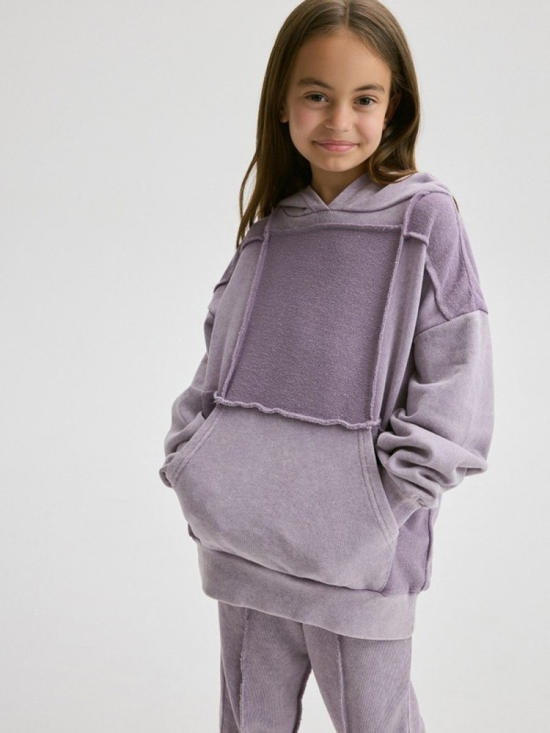 Lavender Girls' Reserved Jogging Top Sweatshirts | 49083QFUS