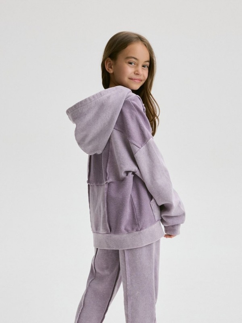 Lavender Girls' Reserved Jogging Top Sweatshirts | 49083QFUS