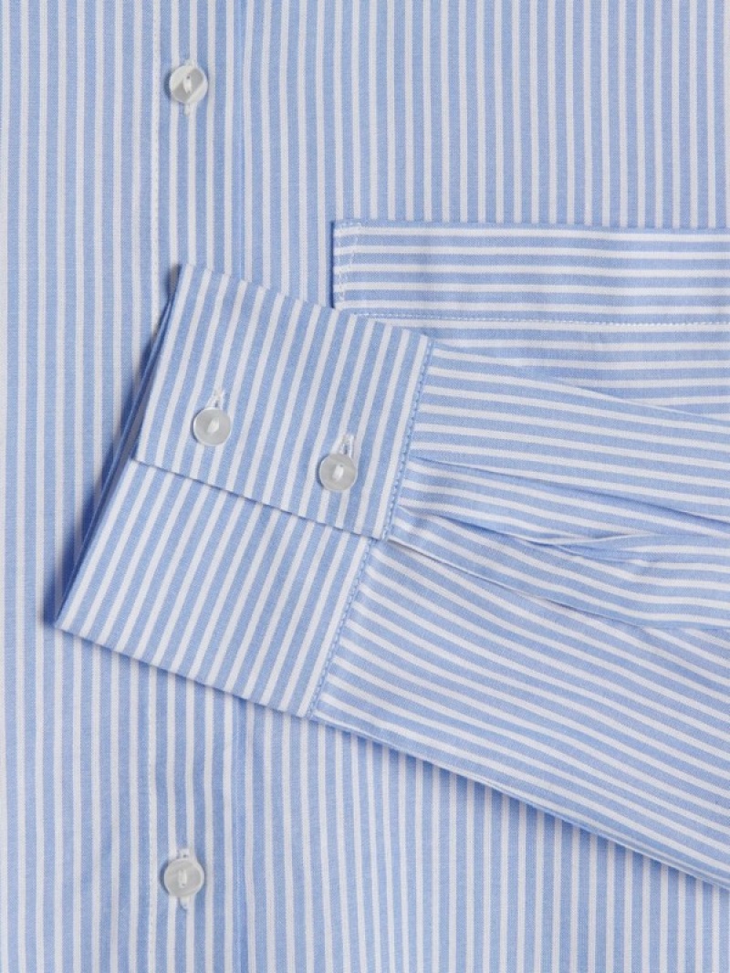 Light Blue Women's Reserved Striped Shirts | 96102LWMJ