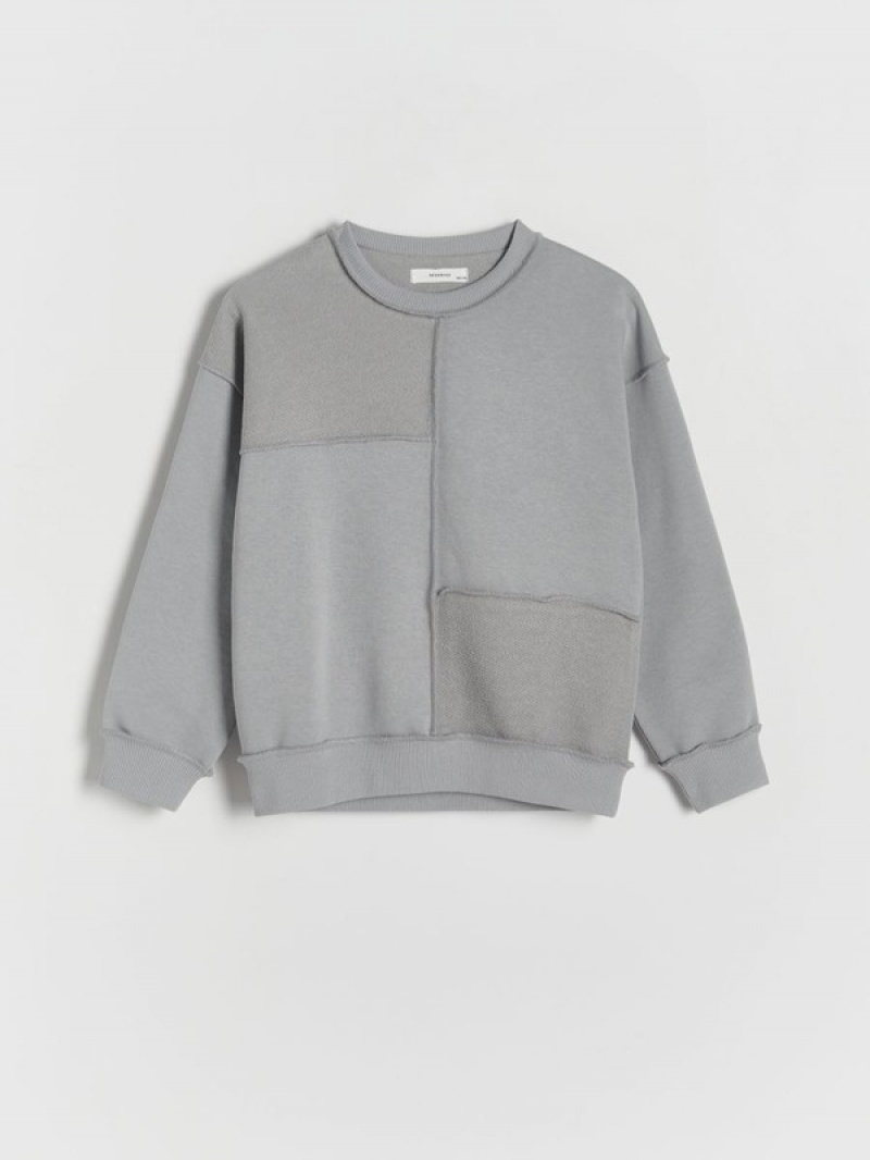 Light Grey Boys' Reserved Sweatstitching Sweaters | 12954AEKG