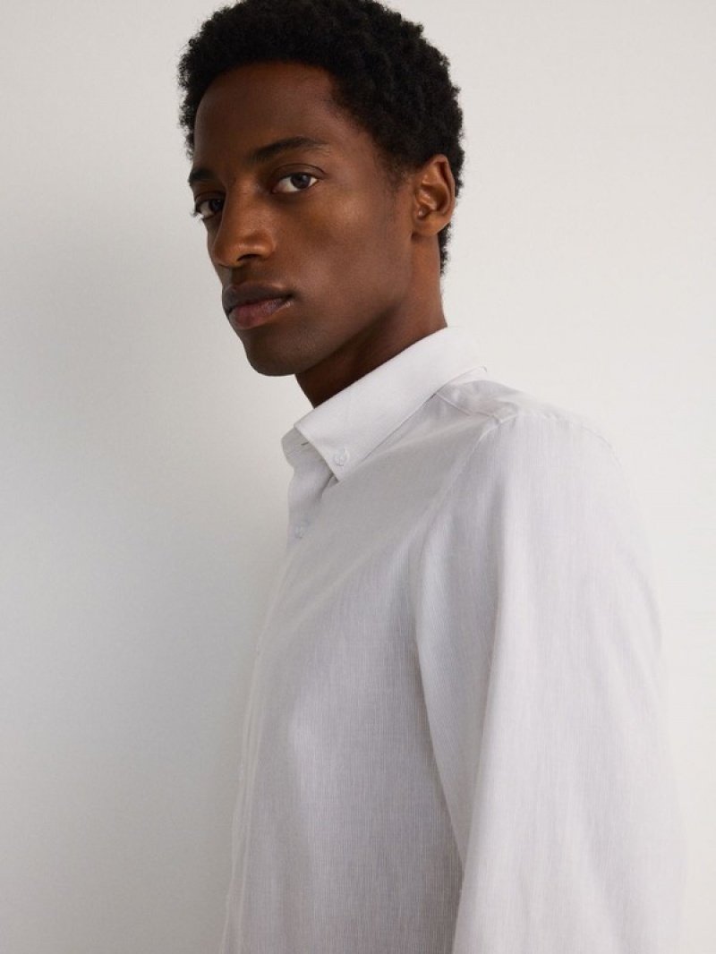 Light Grey Men's Reserved Boxy Shirts | 82154PGWQ