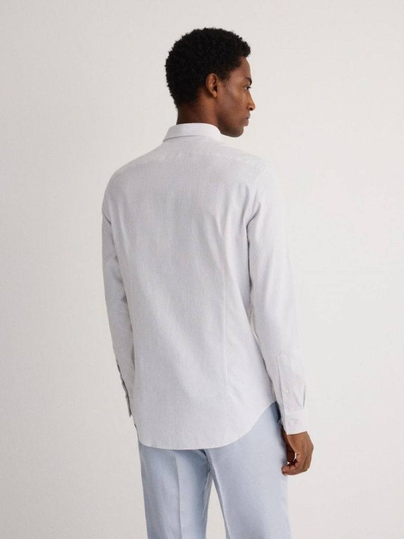 Light Grey Men's Reserved Boxy Shirts | 82154PGWQ