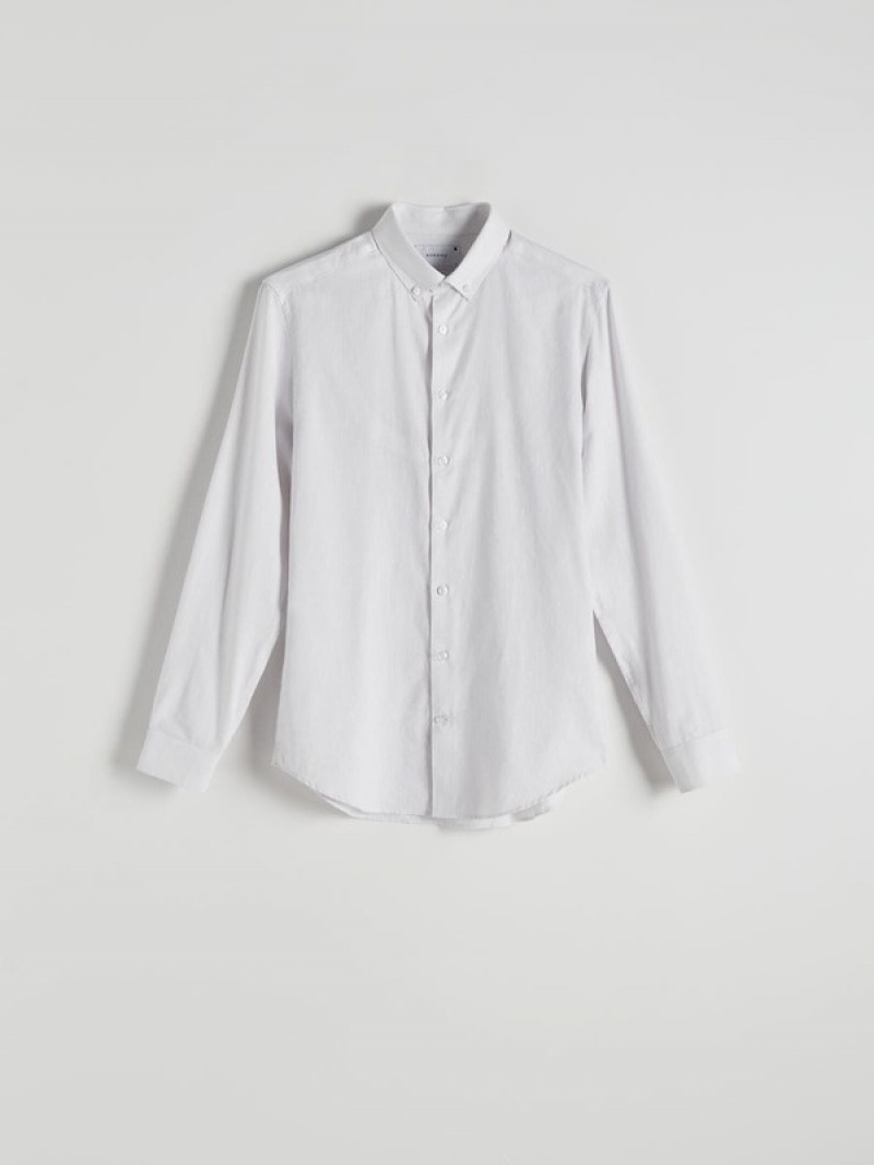 Light Grey Men's Reserved Boxy Shirts | 82154PGWQ