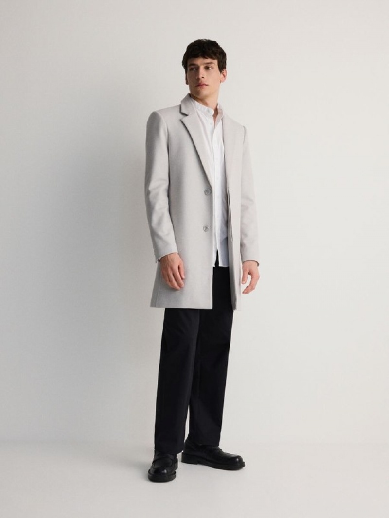 Light Grey Men's Reserved Classic Coats | 96085OKSL