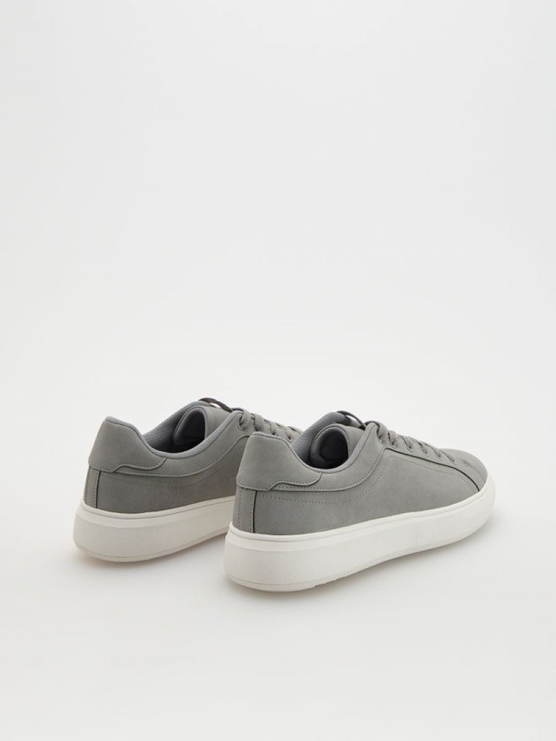 Light Grey Men's Reserved Faux Leather Shoes | 14829MXCZ