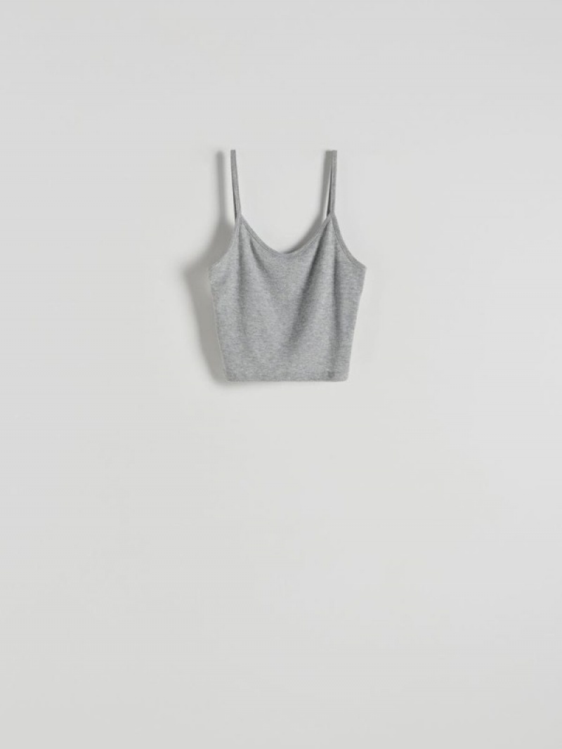 Light Grey Women's Reserved Cami Top T-shirts | 14067NHMK