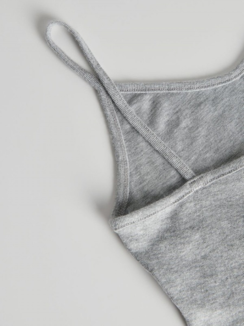 Light Grey Women's Reserved Cami Top T-shirts | 14067NHMK