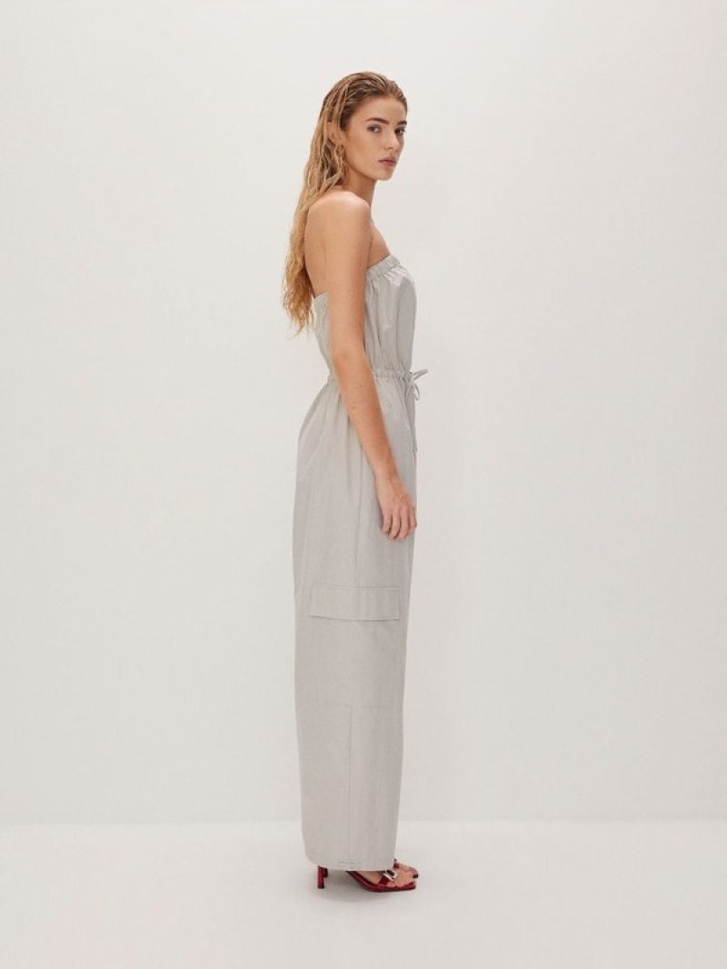 Light Grey Women's Reserved Cargo Jump Dress | 85039LSYT