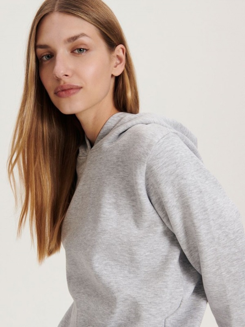 Light Grey Women's Reserved Distressed Sweatshirts | 93126TMRZ