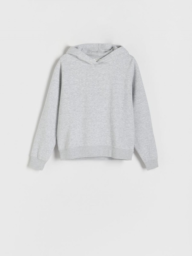 Light Grey Women's Reserved Distressed Sweatshirts | 93126TMRZ