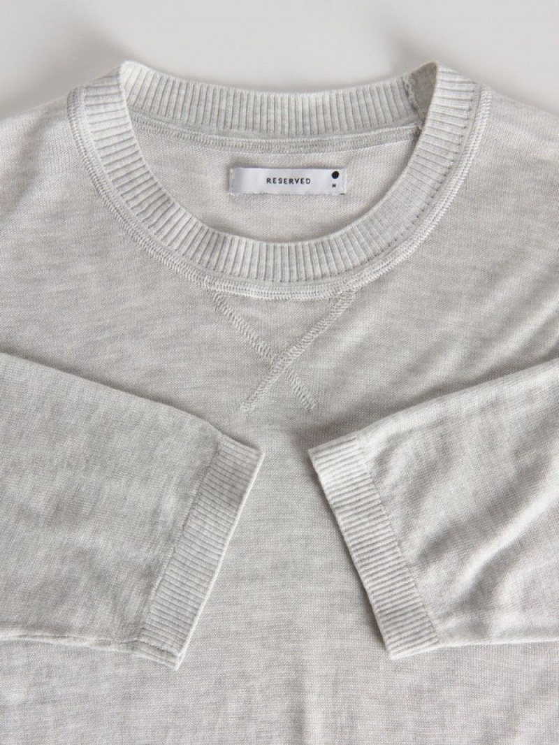 Light Grey Women's Reserved Lyocell Top Sweaters | 09372PGIS