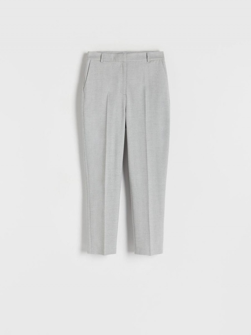 Light Grey Women's Reserved Pressed Crease Trousers | 56237YOLX