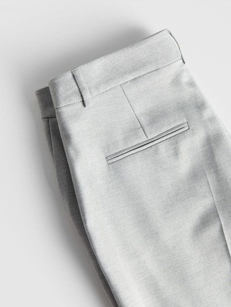 Light Grey Women's Reserved Pressed Crease Trousers | 56237YOLX