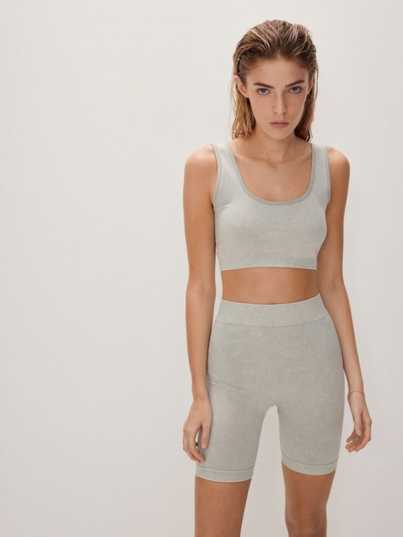 Light Grey Women's Reserved Seamless Biker Shorts | 26783LAFM