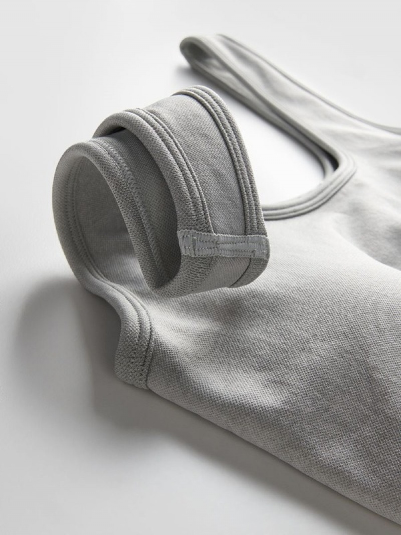 Light Grey Women's Reserved Short Topstripes T-shirts | 42678XZTO