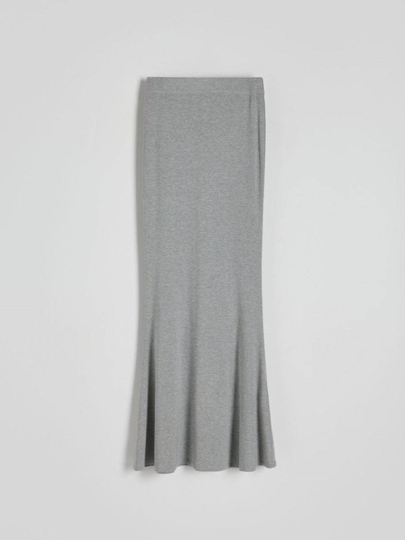 Light Grey Women's Reserved Viscose Jersey Skirts | 19435XYCF