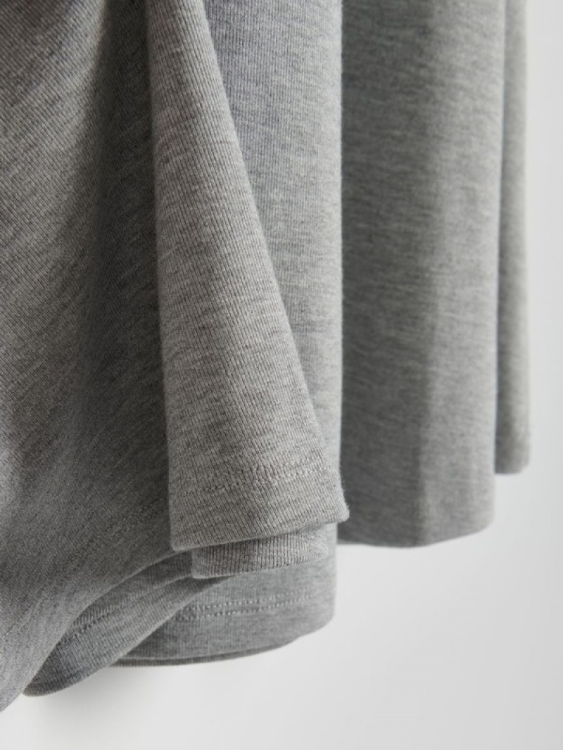 Light Grey Women's Reserved Viscose Jersey Skirts | 19435XYCF