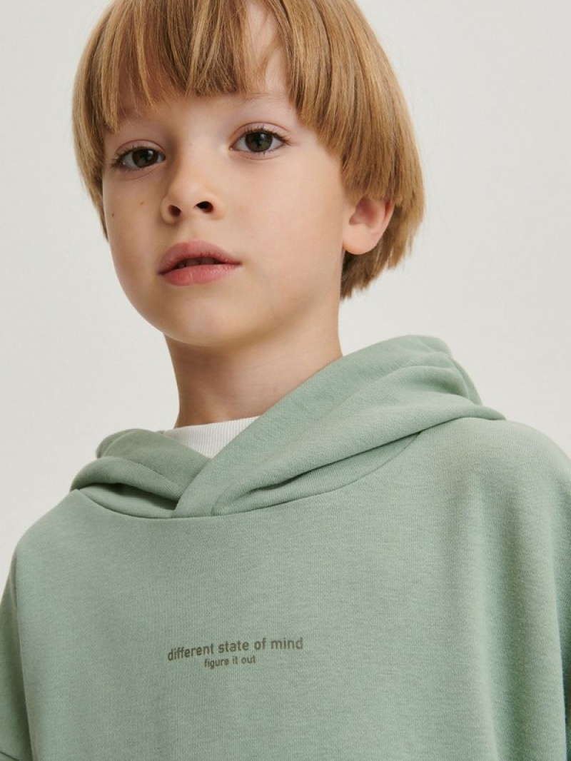 Light Olive Boys' Reserved Oversized Sweaters | 04392KJOI