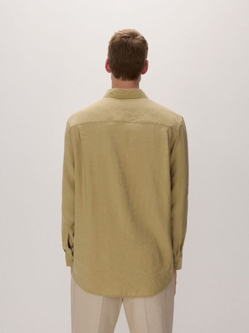 Light Olive Men's Reserved Comfort Fit Shirts | 91304FIAE