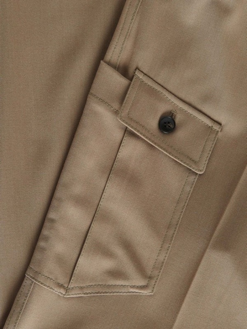 Light Olive Women's Reserved Cargo Pocket Trousers | 43687HPLC