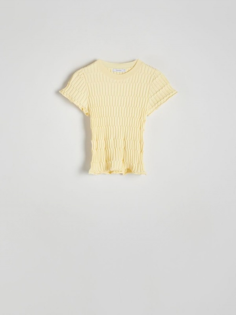 Light Yellow Women's Reserved Jersey Shirts | 29045NVMQ