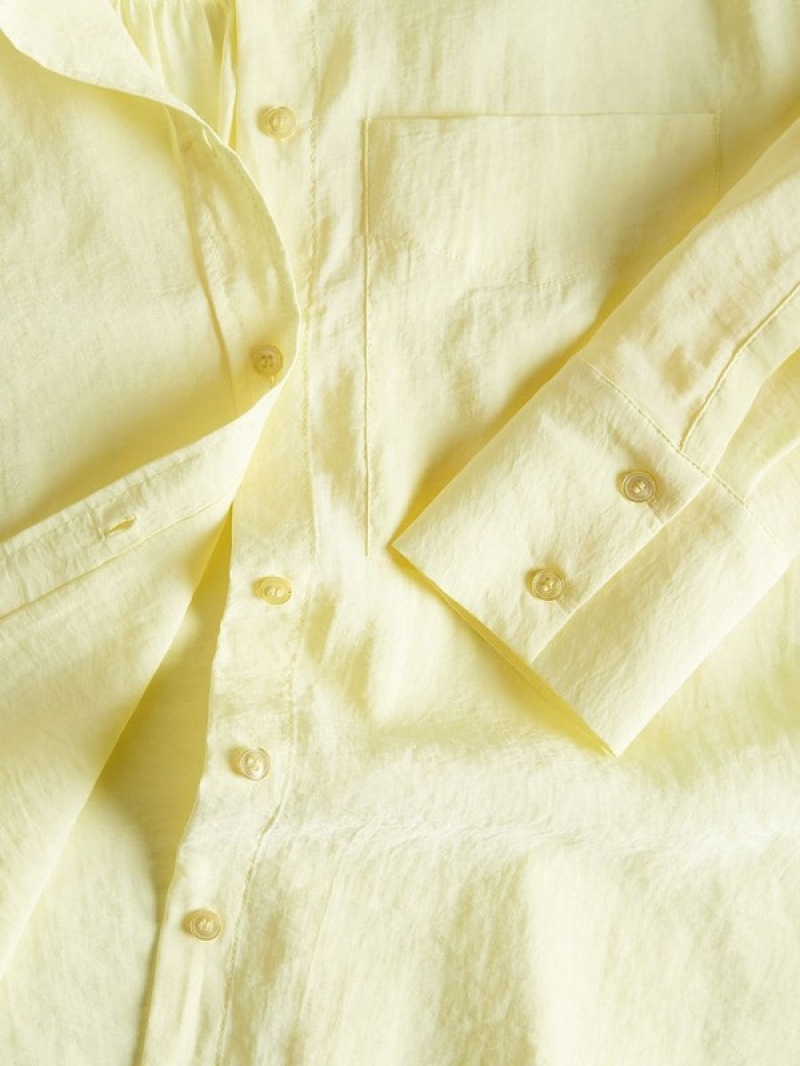 Light Yellow Women's Reserved Modal Blend Shirts | 06821TJBS