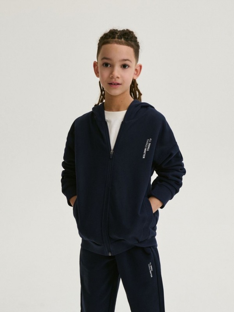 Navy Boys\' Reserved Classic Sweaters | 93520JXZU