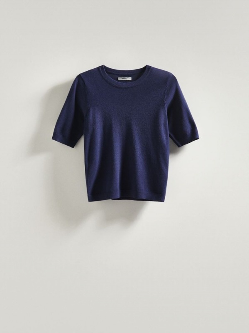 Navy Women's Reserved Viscose Rich Top Sweaters | 30957KSVI