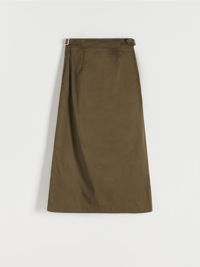 Olive Women's Reserved Adjustable Waist Skirts | 68073EDZN