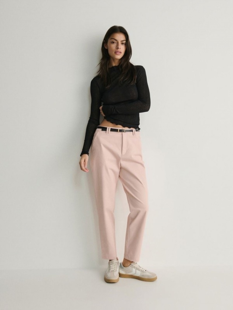 Pink Women\'s Reserved Chino With Trousers | 83561EBAX