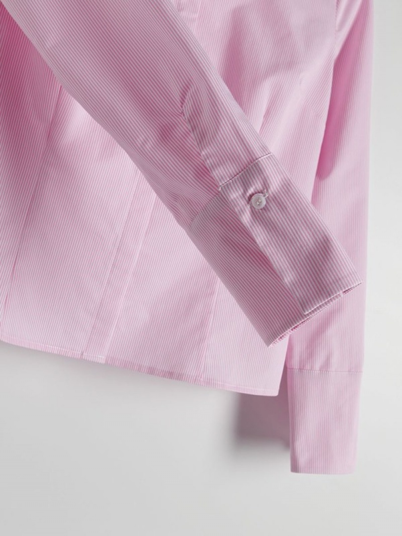 Pink Women's Reserved Cotton Rich Shirts | 67340PXOF