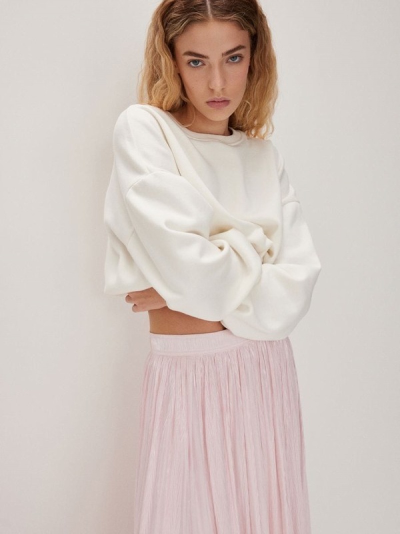 Pink Women's Reserved Cotton Skirts | 65014SQMN