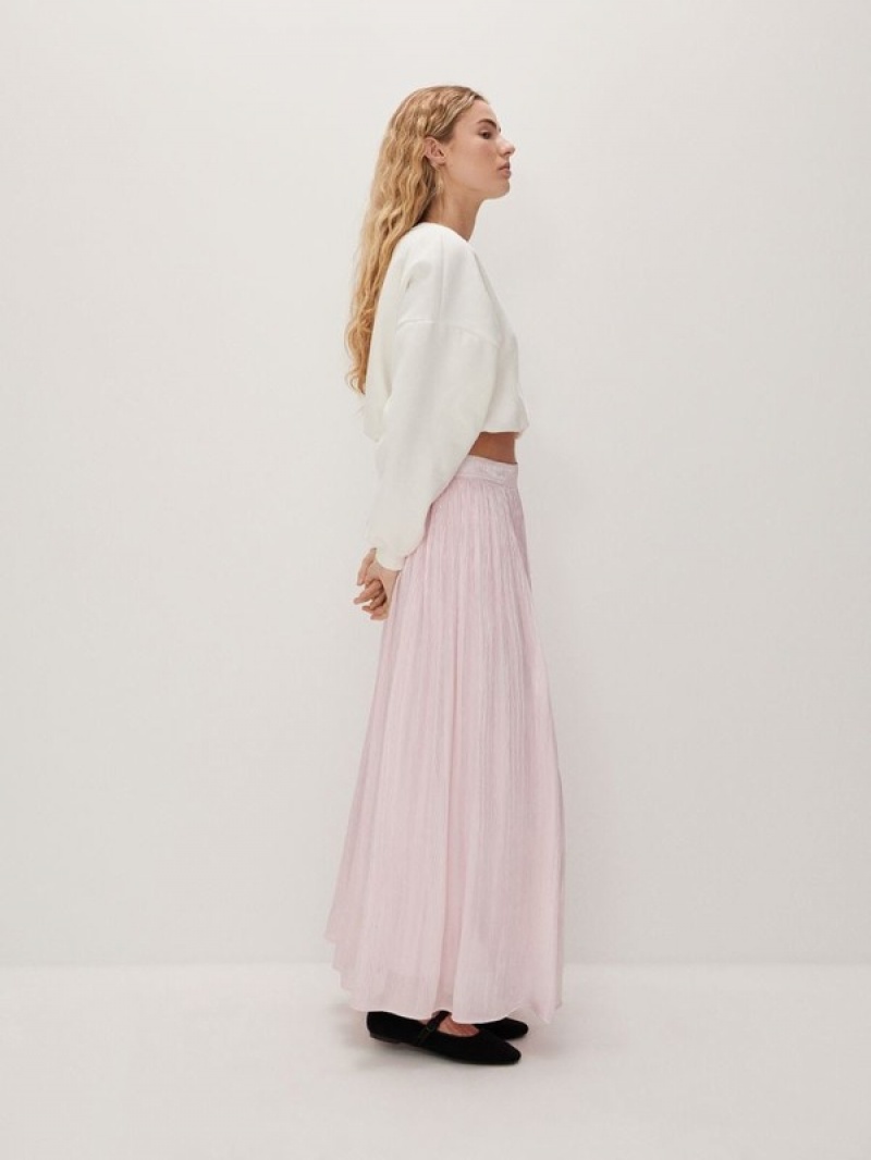 Pink Women's Reserved Cotton Skirts | 65014SQMN