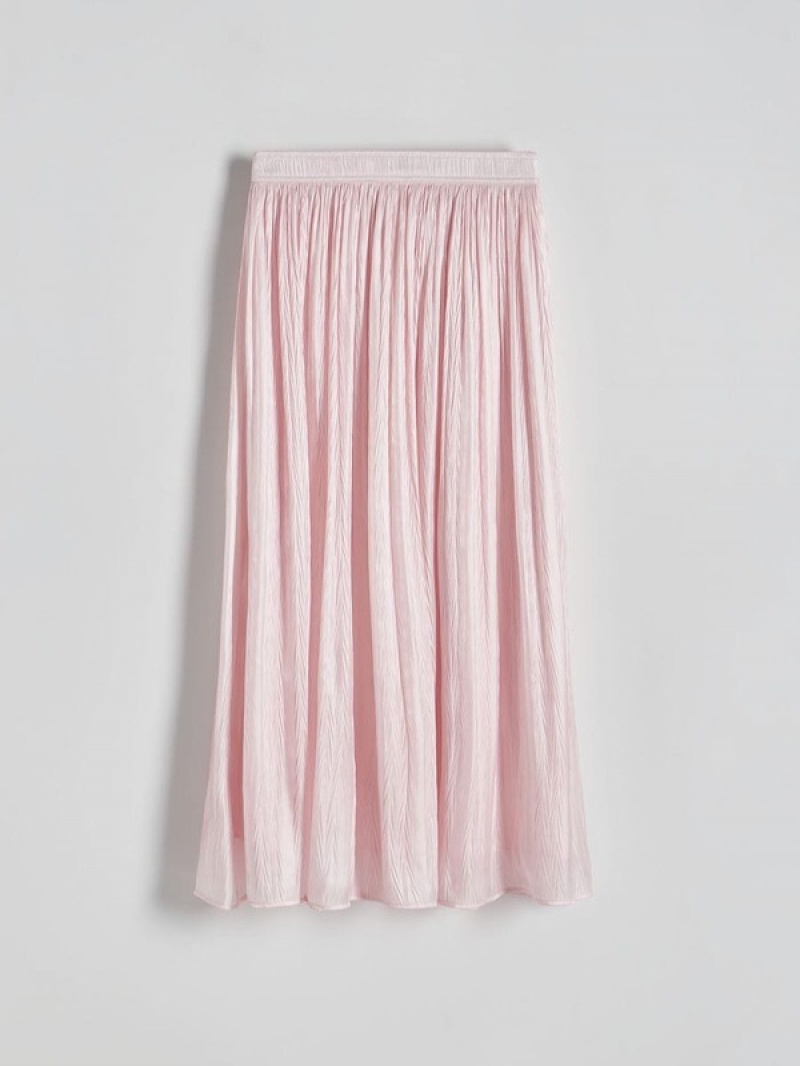 Pink Women's Reserved Cotton Skirts | 65014SQMN