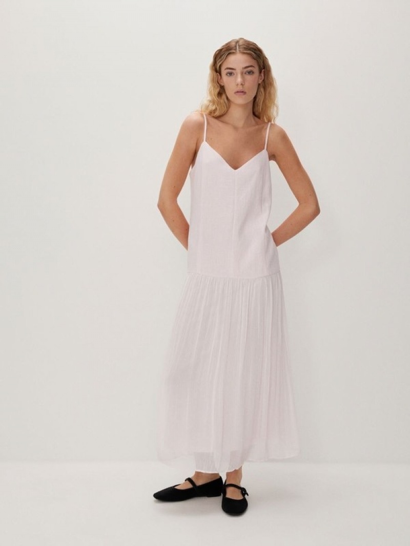 Pink Women's Reserved Pleated Dress | 62150TVZS