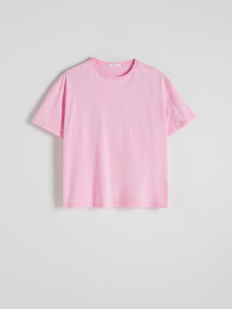 Pink Women's Reserved Regular Fit T-shirts | 38610DTYX