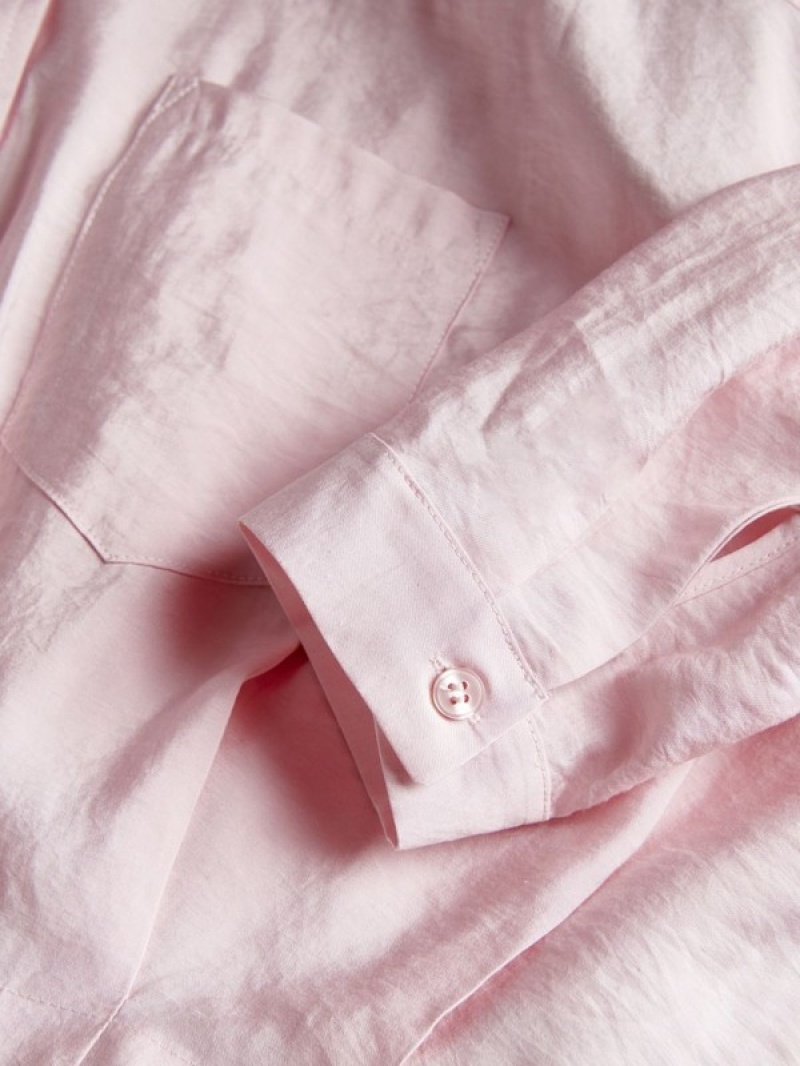 Pink Women's Reserved Viscose Shirts | 68529TADS