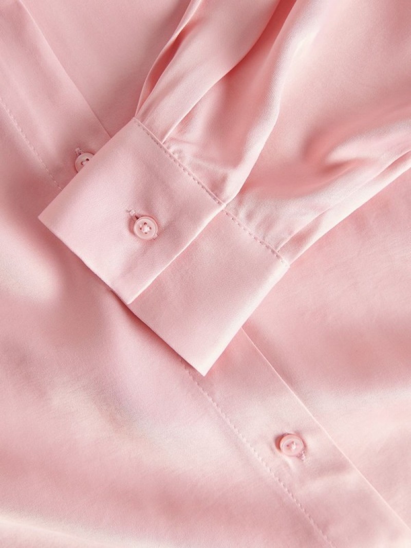 Pink Women's Reserved Viscose Shirts | 93478BUYN