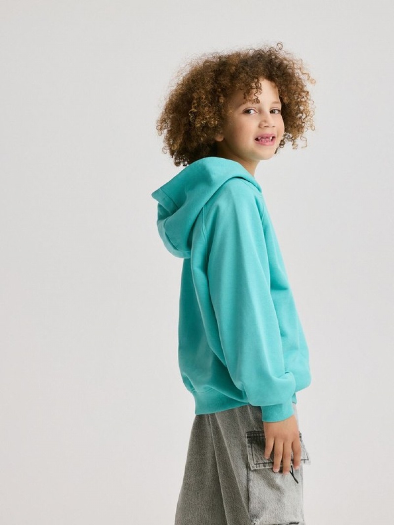 Turquoise Boys' Reserved Oversized Sweaters | 73458OXVU