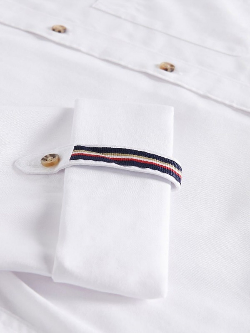 White Men's Reserved Regular Fit Shirts | 97603PNFE